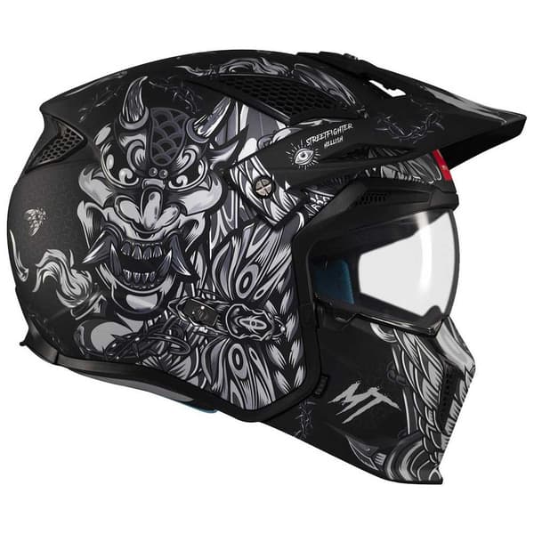 Mt Helmets Streetfighter Sv Hellish Modulaarinen Kypärä Musta L