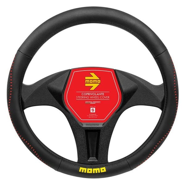 Ohjauspyörän suojus MOMO MOMLSWC018BRS Musta/Punainen Ø 36 cm