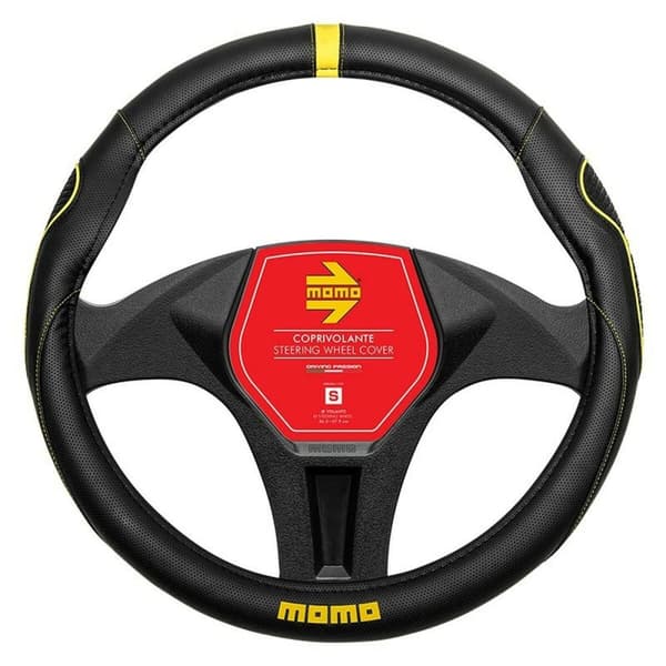 Ohjauspyörän suojus MOMO MOMLSWC014BYS Keltainen Musta Ø 36 cm