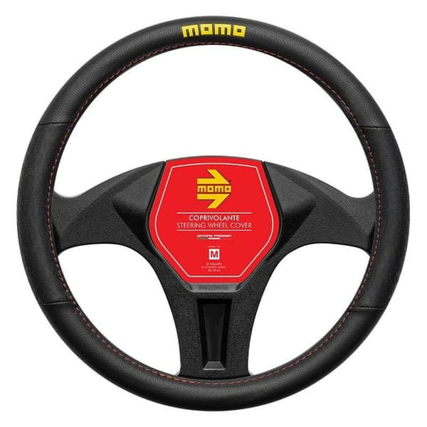 Ohjauspyörän suojus MOMO MOMLSWC0LAPBR Musta/Punainen Ø 38-39 cm