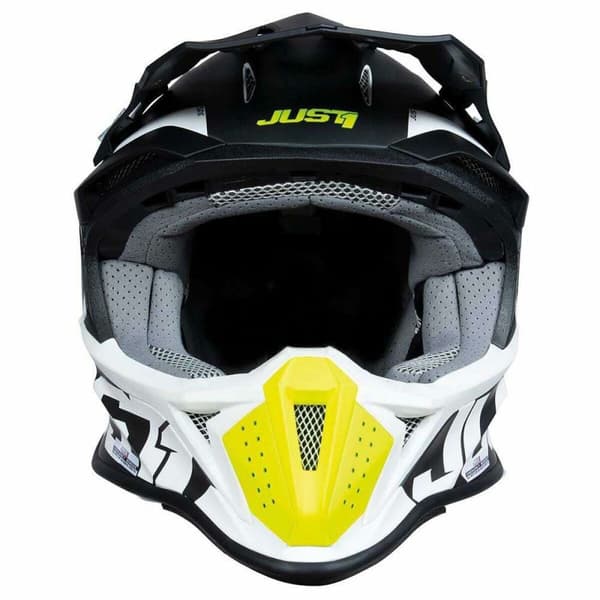 Komplet ansigtshjelm Just1 J-18 F HEXA Sort Hvid - XL