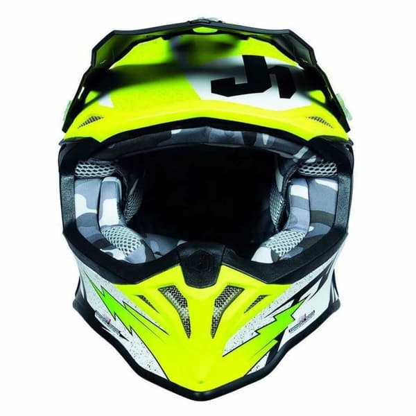 Komplet ansigtshjelm Just1 J-18 F HEXA Sort Hvid - XL