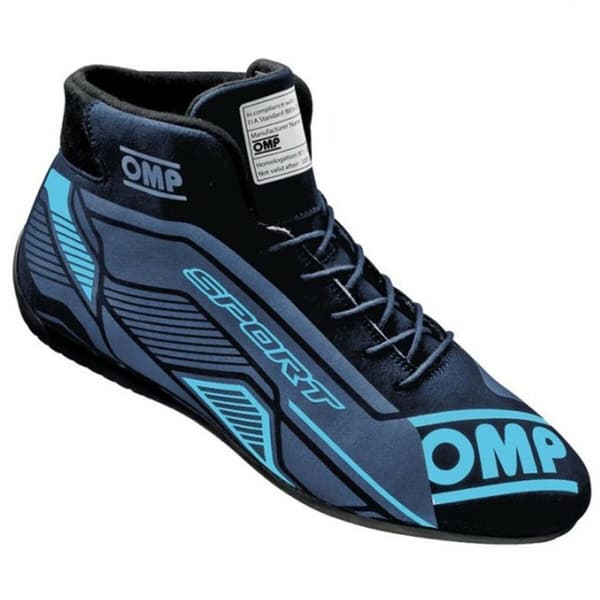Racing støvler OMP OMP SPORT FIA 8856-2018 46 Sort/Blå Størrelse 46