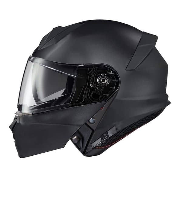 MACH 22-06 MODULAR DARK FLIP MATTE SORT OPLUKKELIG MOTORCYKELHJELM