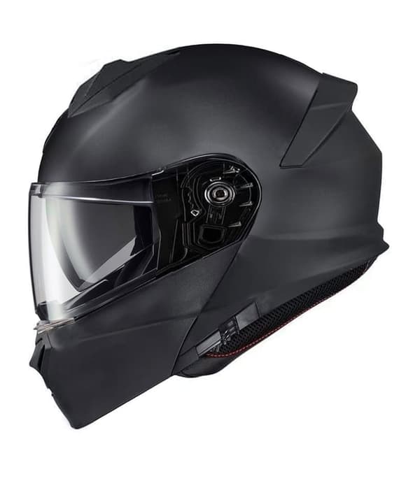 MACH 22-06 MODULAR DARK FLIP MATTE SORT OPLUKKELIG MOTORCYKELHJELM