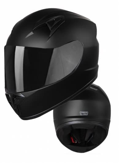 Alpha Black Junior Svart Matt Motorsykkelhjelm for barn - MCV