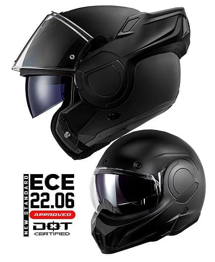 ECE 22.06 TOUR REVERSE FLIP MODULÆR JET SORT MAT OPENABLE MOTORCYKEL HJELM DS5