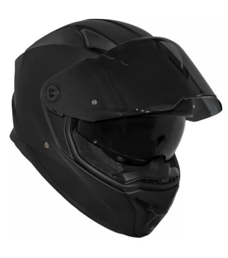 ECE 22-06 DARKHAWK MATT BLACK SOLVISIR MC HJÄLM DS5