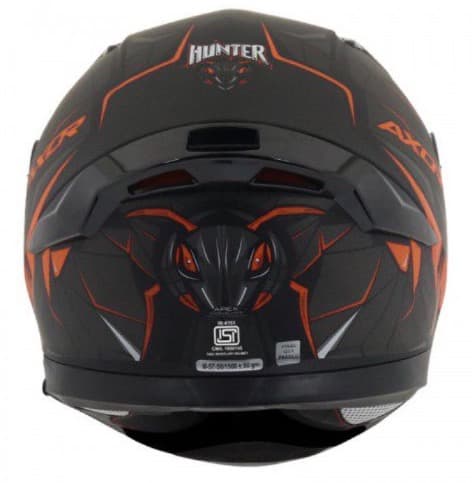 AXOR APEX HUNTER SORT ORANGE SOLSKÆRM MOTORCYKELHJELM - MCV DS5
