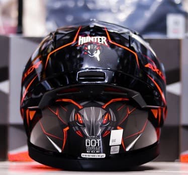 AXOR APEX HUNTER SORT ORANGE SOLSKÆRM MOTORCYKELHJELM - MCV DS5