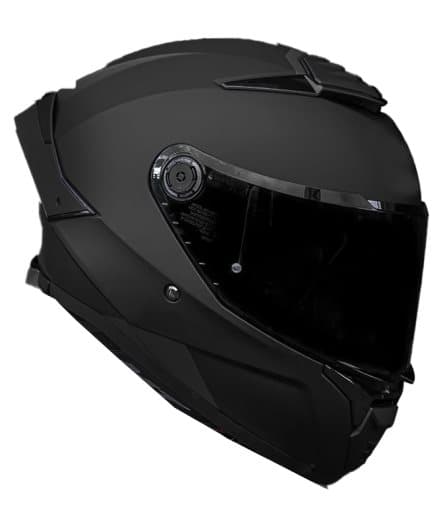 ECE 22-06 DARKHAWK MATT SVART SOLSKJERM MOTORSYKKEL HJELM DS5