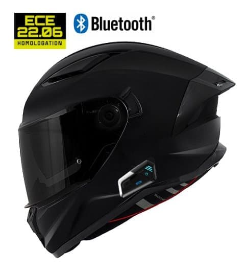 BLUETOOTH DARKKNIGHT PANTHER MATT SVART 9X SOLO SOLSKJERM MC HJELM DS5