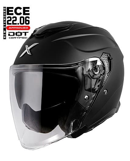 STEALTHPILOT AXOR JET SV SVART MATT ECE22-06 JET MOTORSYKKEL HJELM MCV DS5