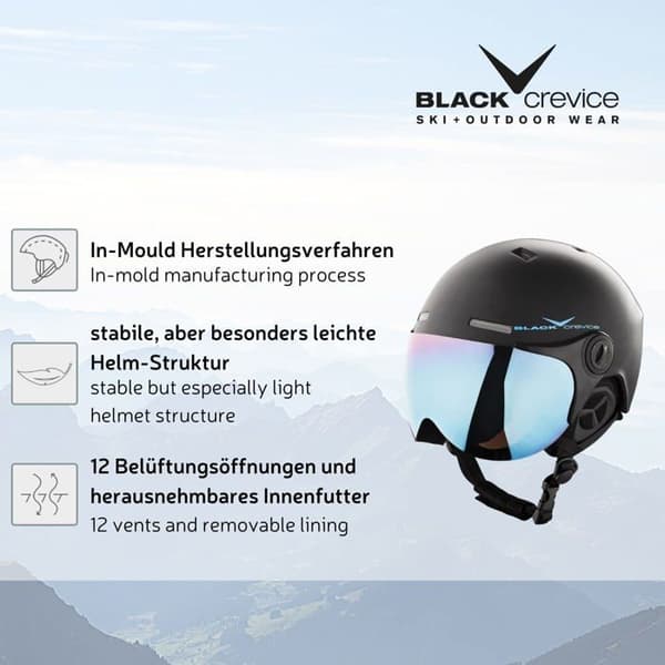 Skidskyddshjälm - Black crevice snowboard skyddshjälm - BCR140198-CW-2Black Carbon/White58-61