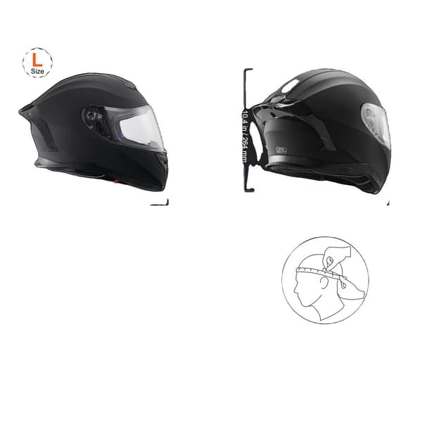 VEVOR Motorcykelhjälm, Helansiktsdesign, Bluetooth-kompatibilitet,L