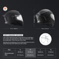 Miniatyrbild 2 av 2: VEVOR Motorcykelhjälm, Helansiktsdesign, Bluetooth-kompatibilitet,M