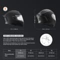 Miniatyrbild 2 av 2: VEVOR Motorcykelhjälm, Helansiktsdesign, Bluetooth-kompatibilitet,S