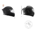 Miniatyrbild 1 av 2: VEVOR Motorcykelhjälm, Helansiktsdesign, Bluetooth-kompatibilitet,S