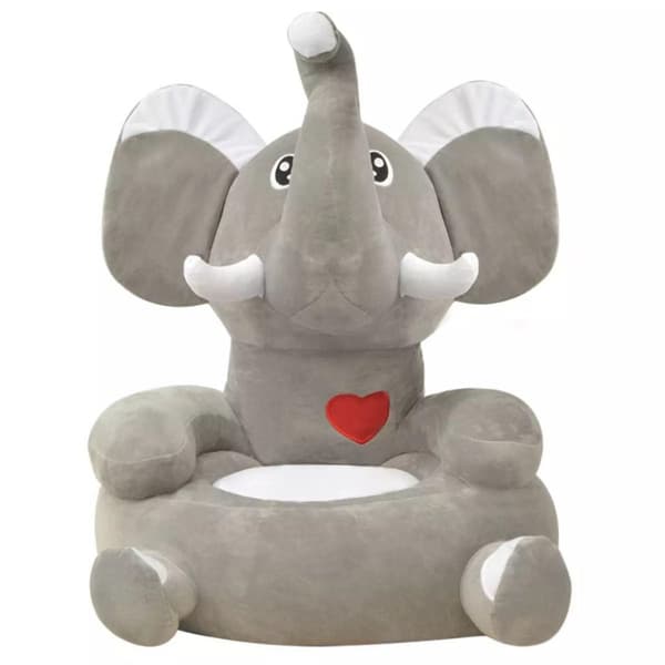 vidaXL børnestol i plys grå elefant