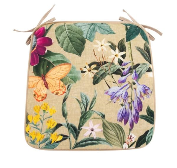 Stoleunderlag AMAZONIA 39x39cm, beige blomstret