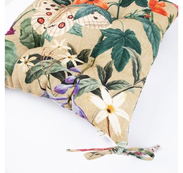 Stoleunderlag AMAZONIA 40x40cm, beige blomstret