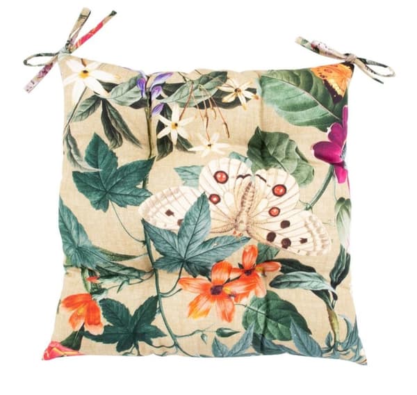 Stoleunderlag AMAZONIA 40x40cm, beige blomstret