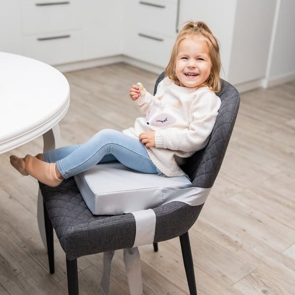 Selestol barnestol selepude børnestol - 32x32x8cm - selepude udendørs og indendørs selepude sæde reduktion boostapak til rejse højstol lysegrå