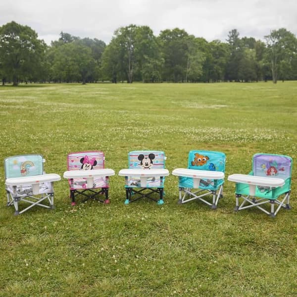 DISNEY BABY Mickey Mouse Boosterstol, Pop 'n Sit Booster, Inomhus, Utomhus, Praktisk och kompakt, Snabbfällbar, Blå