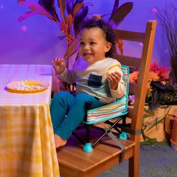 DISNEY BABY Mickey Mouse Boosterstol, Pop 'n Sit Booster, Inomhus, Utomhus, Praktisk och kompakt, Snabbfällbar, Blå