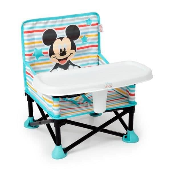 DISNEY BABY Mickey Mouse Boosterstol, Pop 'n Sit Booster, Inomhus, Utomhus, Praktisk och kompakt, Snabbfällbar, Blå