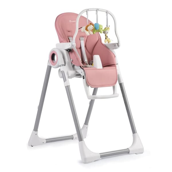 Nukido Belo pink foderstol med bord + pandebånd med legetøj