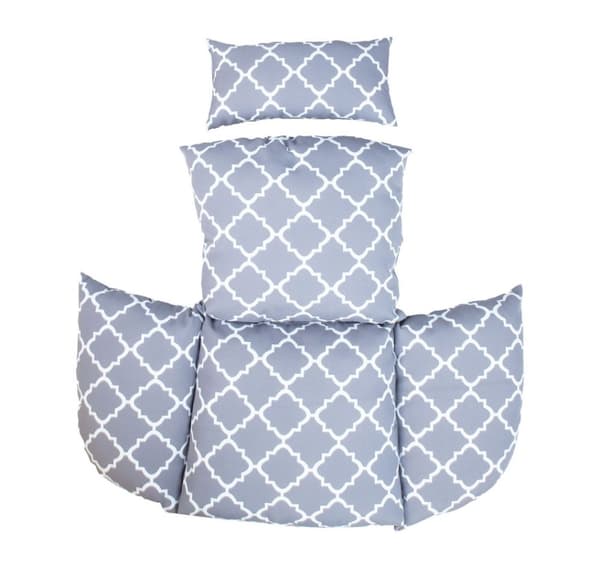 Cushion for hanging chair DROPLET grey rhombus