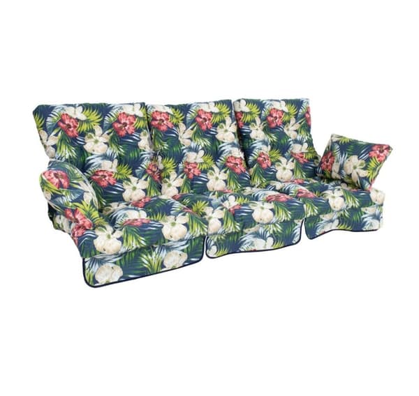 Cushion swings ROMA 108x56x10cm, dark floral, 3pc