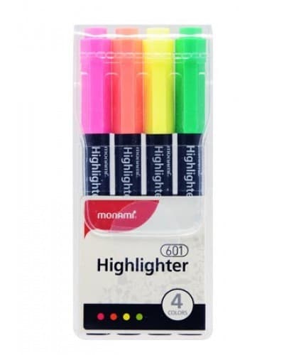 Monami tynd highlighter 4 stk fluo n601