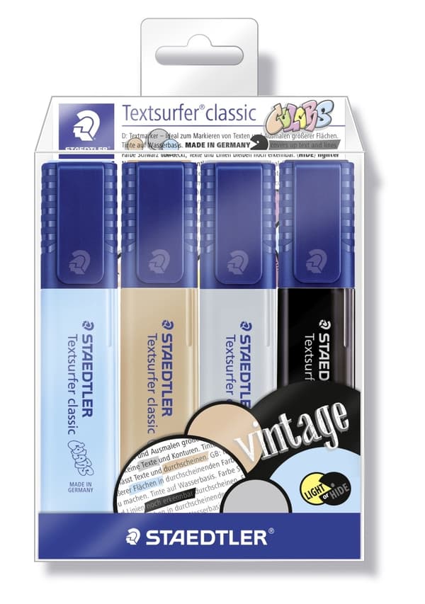Klassiske Vintage Staedtler Highlighters 4 farver