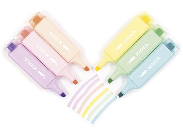 Kidea 6 pastelfarvede highlightere