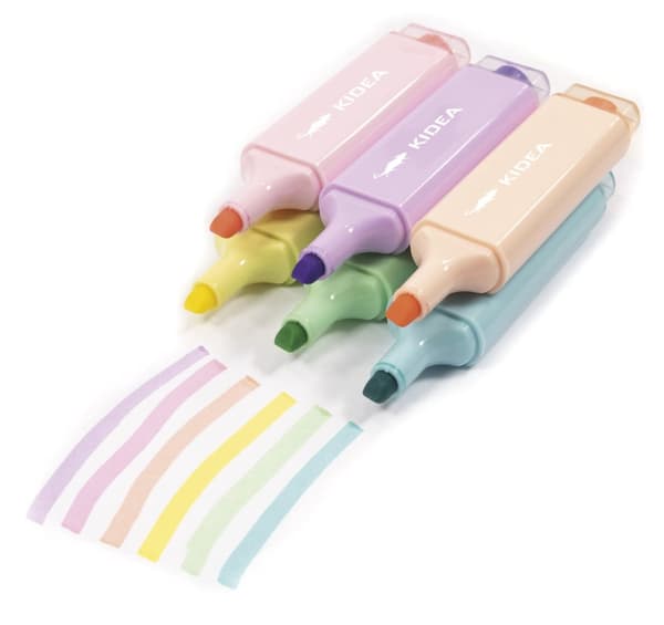 Kidea 6 pastelfarvede highlightere