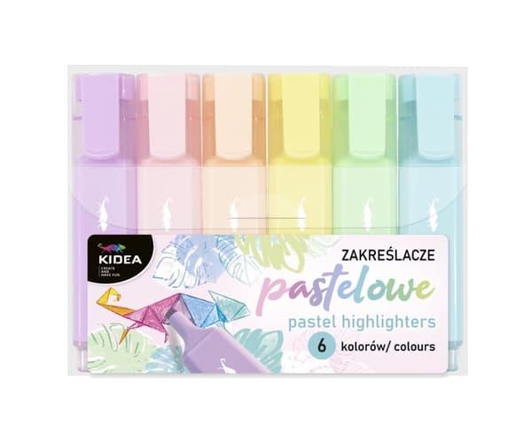 Kidea 6 pastelfarvede highlightere