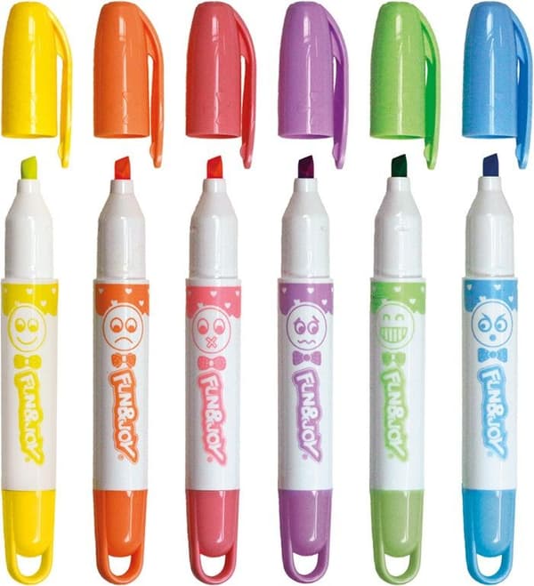 Jumbo duftende highlighters 6 farver Fun&Joy