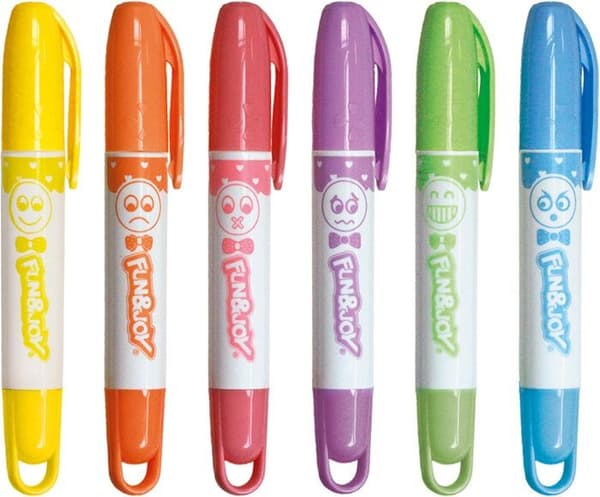 Jumbo duftende highlighters 6 farver Fun&Joy