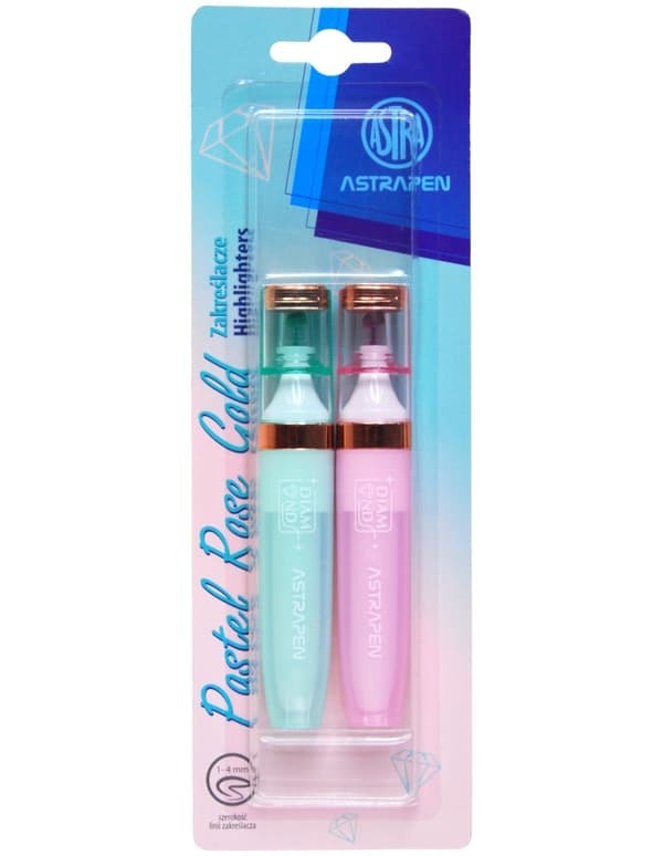 Pastel Rose Gold Highlighters 2 stk blister Astra