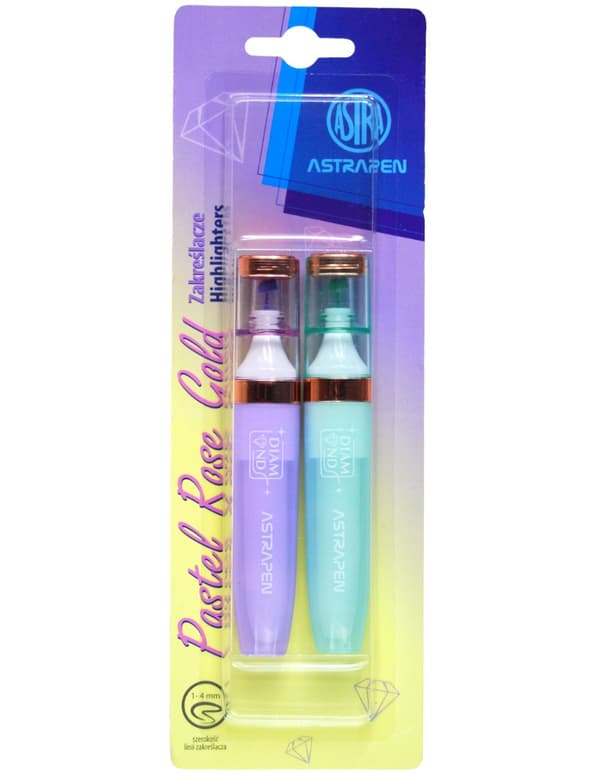 Pastel Rose Gold Highlighters 2 stk blister Astra