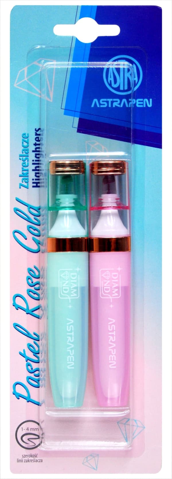 Pastel Rose Gold Highlighters 2 stk blister Astra