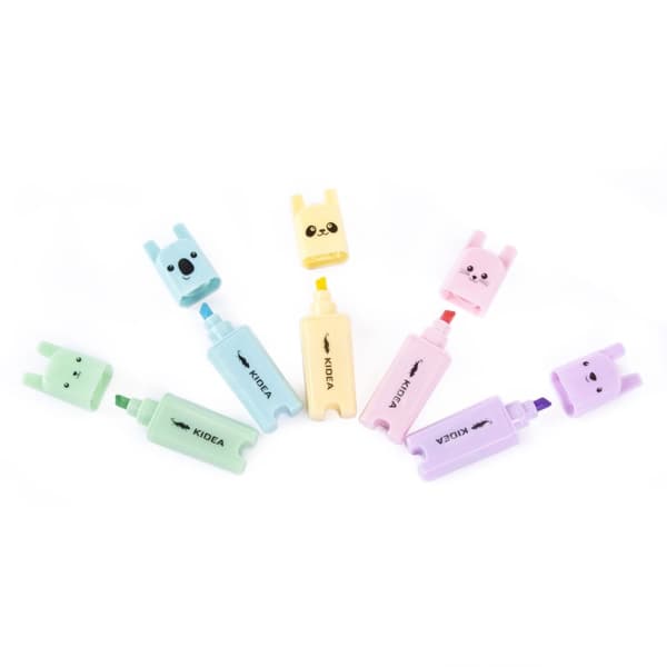 Kidea animal highlighters 5 stk