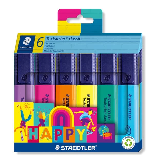 Textsurfer Happy Highlighters 6 farver Staedtler