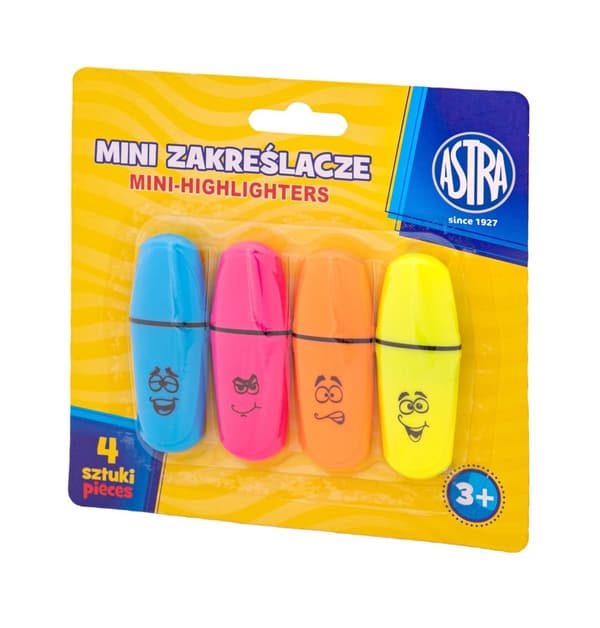 Mini highlighters 4 stk blister Astra