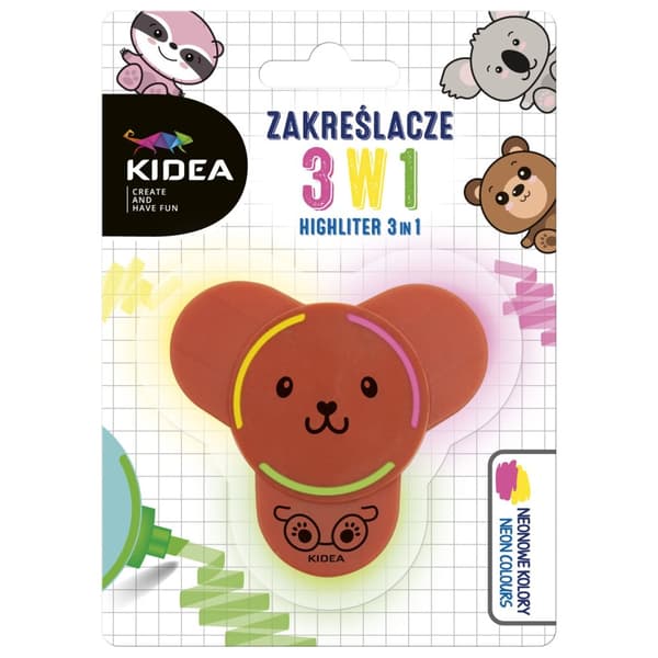 Kidea 3in1 Highlighters med figur