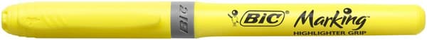 Överstrykningspenna BIC Grip Gul 12st