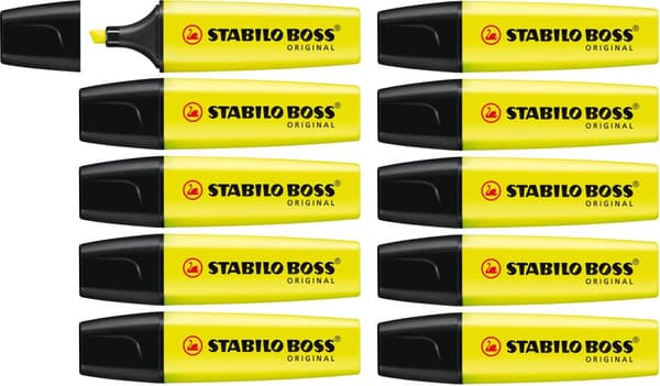 Överstrykningspenna STABILO Boss Gul 10st