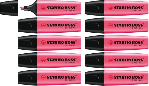 Överstrykningspenna STABILO Boss Rosa 10st